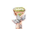Rose gold Fancy Yellow Princess  Diamond Floral Vine Solitaire Engagement Ring_5