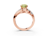 Rose gold Fancy Yellow Princess  Diamond Halo Ring with Marquise and Pavé Band in Prong Setting_3