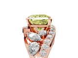 Rose gold Fancy Yellow Princess  Diamond Halo Ring with Marquise and Pavé Band in Prong Setting_5