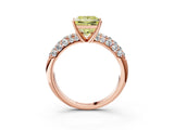 Rose gold Fancy Yellow Princess  Diamond Pavé Band Solitaire Ring with Four-Prong Setting_31