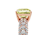 Rose gold Fancy Yellow Princess  Diamond Pavé Band Solitaire Ring with Four-Prong Setting_33