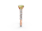 Rose gold Fancy Yellow Princess  Diamond Pavé Band Solitaire with Four-Prong Setting_2