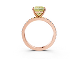 Rose gold Fancy Yellow Princess  Diamond Pavé Band Solitaire with Four-Prong Setting_3