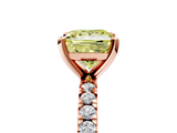 Rose gold Fancy Yellow Princess  Diamond Pavé Band Solitaire with Four-Prong Setting_5
