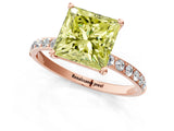 Rose gold Fancy Yellow Princess  Diamond Pavé Band with Six-Prong Setting_16
