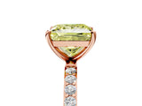 Rose gold Fancy Yellow Princess  Diamond Pavé Band with Six-Prong Setting_20