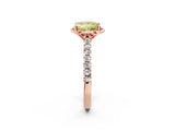 Rose gold Fancy Yellow Princess  Diamond Pave Band with Floral Prong Setting_29