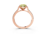 Rose gold Fancy Yellow Princess  Diamond Pave Band with Floral Prong Setting_30