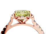 Rose gold Fancy Yellow Princess  Diamond Pave Band with Floral Prong Setting_31