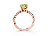 Rose gold Fancy Yellow Princess  Diamond Prong Set Engagement Ring with Pave Band_3