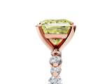 Rose gold Fancy Yellow Princess  Diamond Prong Set Engagement Ring with Pave Band_5