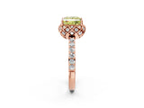 Rose gold Fancy Yellow Princess  Diamond Solitaire Ring with Shared Prong Pavé Band_19