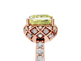 Rose gold Fancy Yellow Princess  Diamond Solitaire Ring with Shared Prong Pavé Band_22