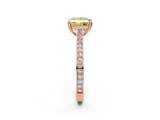 Rose gold Fancy Yellow Princess  Diamond Solitaire with Pave Band and Six-Prong Setting_2