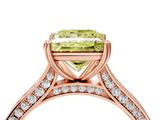 Rose gold Fancy Yellow Princess  Diamond Solitaire with Pave Band and Six-Prong Setting_4