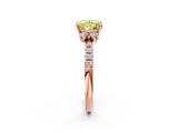 Rose gold Fancy Yellow Princess  Diamond Three-Stone Pave Band with Four-Prong Setting_2