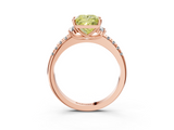 Rose gold Fancy Yellow Princess  Diamond Three-Stone Pave Band with Four-Prong Setting_3