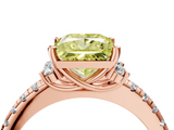 Rose gold Fancy Yellow Princess  Diamond Three-Stone Pave Band with Four-Prong Setting_4
