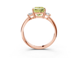 Rose gold Fancy Yellow Princess  Diamond Three-Stone Ring with Trapezoid Side Stones and Prong Setting_3