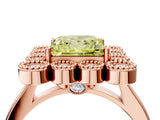 Rose gold Fancy Yellow Princess  Halo Diamond Cluster Engagement Ring with Milgrain Bezel Setting and Solitaire Band_43