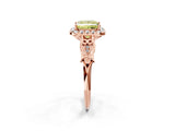 Rose gold Fancy Yellow Princess  Halo Diamond Engagement Ring with Filigree Band and Four-Prong Setting_83