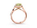 Rose gold Fancy Yellow Princess  Halo Diamond Engagement Ring with Filigree Band and Four-Prong Setting_84