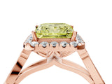 Rose gold Fancy Yellow Princess  Halo Diamond Engagement Ring with Filigree Band and Four-Prong Setting_85