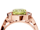 Rose gold Fancy Yellow Princess  Halo Diamond Engagement Ring with Milgrain Band and Four-Prong Setting_20