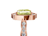 Rose gold Fancy Yellow Princess  Halo Diamond Engagement Ring with Milgrain Band and Four-Prong Setting_21