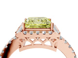 Rose gold Fancy Yellow Princess  Halo Diamond Engagement Ring with Pavé Band and Four-Prong Setting_24