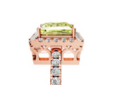 Rose gold Fancy Yellow Princess  Halo Diamond Engagement Ring with Pavé Band and Four-Prong Setting_25