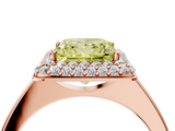 Rose gold Fancy Yellow Princess  Halo Diamond Engagement Ring with Solitaire Band and Four-Prong Setting_4