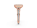 Rose gold Fancy Yellow Princess  Halo Diamond Engagement Ring with Split Shank and Four-Prong Setting 2
