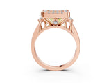 Rose gold Fancy Yellow Princess  Halo Diamond Engagement Ring with Split Shank and Four-Prong Setting 3