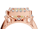 Rose gold Fancy Yellow Princess  Halo Diamond Engagement Ring with Split Shank and Four-Prong Setting 4