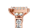 Rose gold Fancy Yellow Princess  Halo Diamond Engagement Ring with Split Shank and Four-Prong Setting 5
