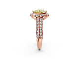 Rose gold Fancy Yellow Princess  Halo Diamond Engagement Ring with Split Shank and Prong Setting_31