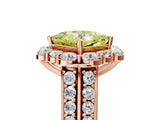 Rose gold Fancy Yellow Princess  Halo Diamond Engagement Ring with Split Shank and Prong Setting_34