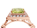 Rose gold Fancy Yellow Princess  Halo Diamond Engagement Ring with Twisted Band and Four-Prong Setting 5