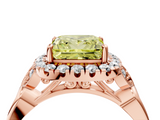 Rose gold Fancy Yellow Princess  Halo Diamond Engagement Ring with Vintage-Inspired Band and Four-Prong Setting_7