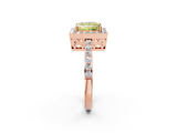 Rose gold Fancy Yellow Princess  Halo Diamond Pavé Band Ring with Prong Setting_2