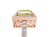 Rose gold Fancy Yellow Princess  Halo Diamond Pavé Band Ring with Prong Setting_5
