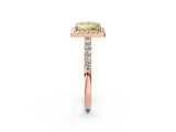 Rose gold Fancy Yellow Princess  Halo Diamond Pavé Solitaire Ring_47