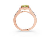 Rose gold Fancy Yellow Princess  Halo Diamond Pavé Solitaire Ring_48