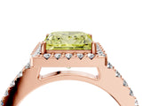 Rose gold Fancy Yellow Princess  Halo Diamond Pavé Solitaire Ring_49
