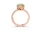 Rose gold Fancy Yellow Princess  Halo Diamond Pave Band Ring with Four-Prong Setting_18
