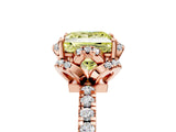Rose gold Fancy Yellow Princess  Halo Diamond Pave Band Ring with Four-Prong Setting_20