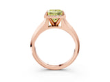Rose gold Fancy Yellow Princess  Halo Diamond Ring with Cathedral Band and Four-Prong Setting_37