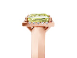 Rose gold Fancy Yellow Princess  Halo Diamond Ring with Cathedral Band and Four-Prong Setting_39