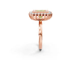 Rose gold Fancy Yellow Princess  Halo Diamond Ring with Milgrain Edge and Round Prong Setting_30